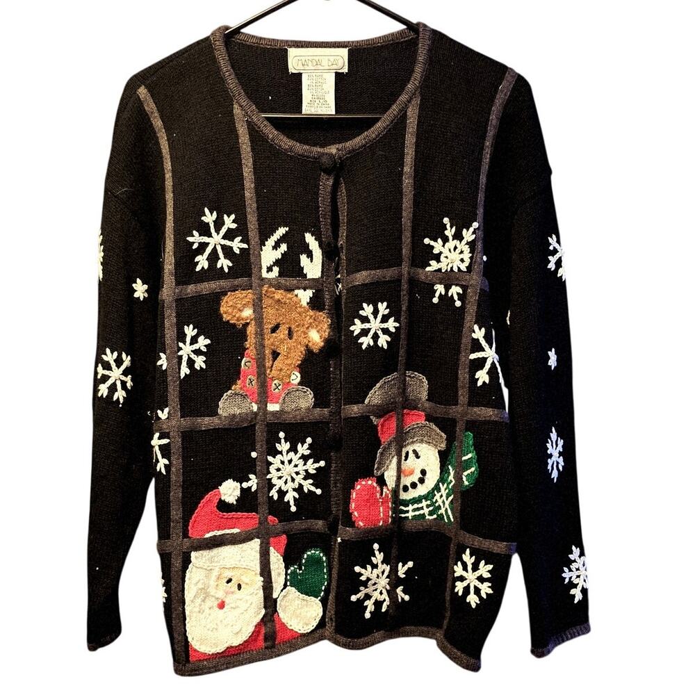 Mandal Bay Looking in from the Cold cardigan sweater NWT size large